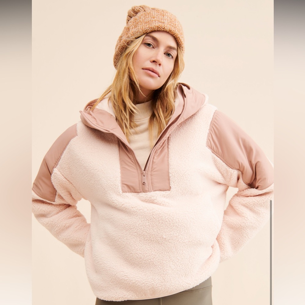 FP Movement by Free People Blush and Cream Teddy Jacket